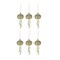 Set of 6 Elegant Golden Sea Urchin Shell Hanging Ornaments Beaded Accents